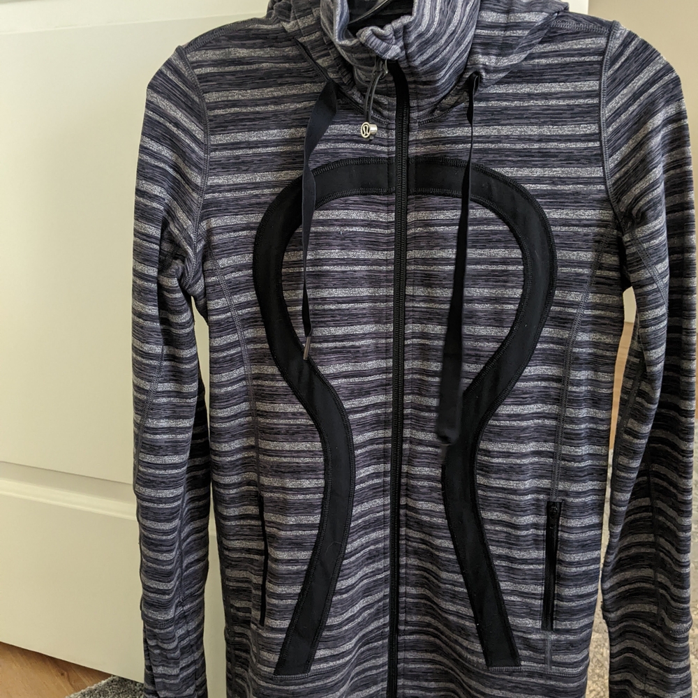 Women's Striped Jacket - Black and Gray